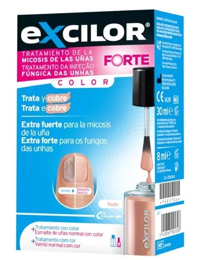 Excilor forte 30ml + esmalte cosmético 8ml color nude